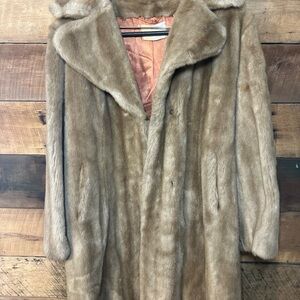 Vintage Tissavel of France Beige Faux Fur Coat size s/m